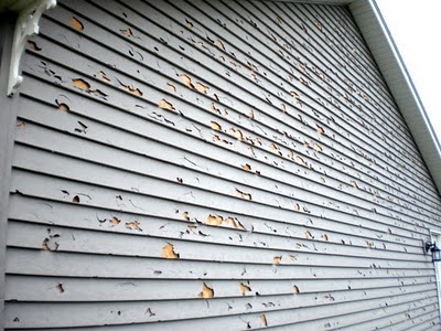 photo of hail damaged residential siding