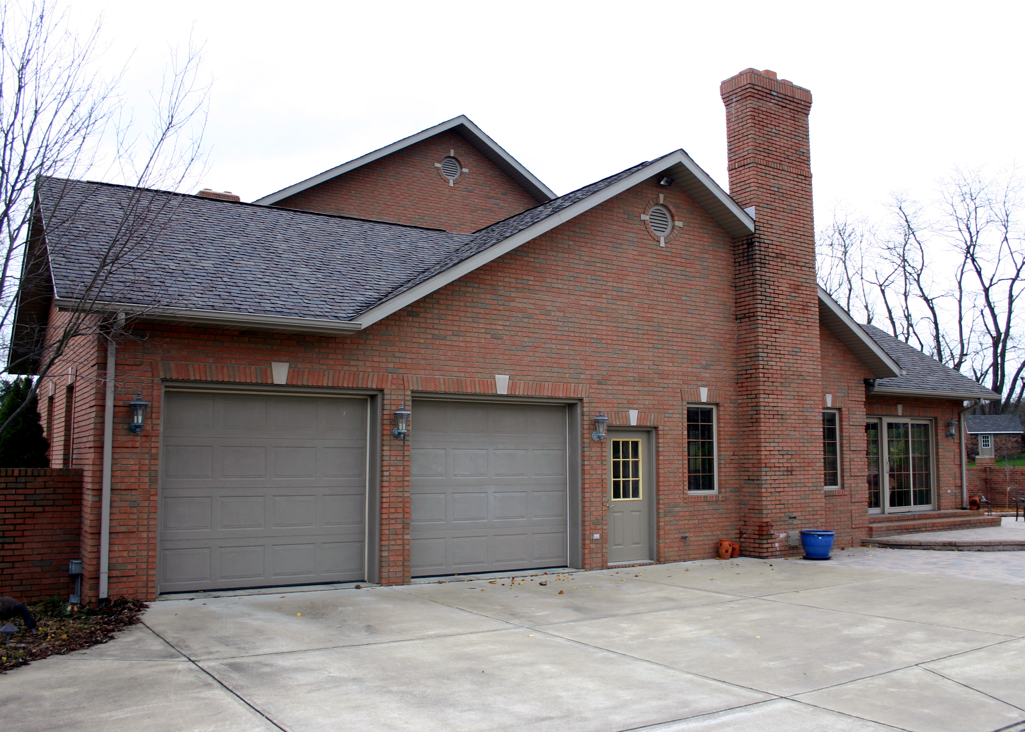 Photo of red brick chimney